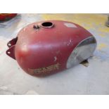 A Bianchi petrol tank.