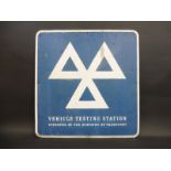 A Vehicle Testing Station 'MOT' sign, 24 x 24".