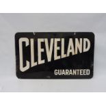 A Cleveland Guaranteed rectangular double sided enamel sign, with some old amateur re-touching, 30 x