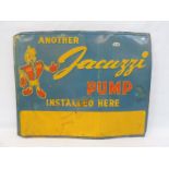 A rectangular tin sign advertising Jacuzzi pumps, 30 x 24".