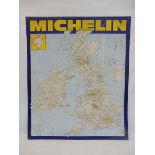 A Michelin pictorial tin advertising sign showing the U.K and Ireland, 28 1/2 x 34".