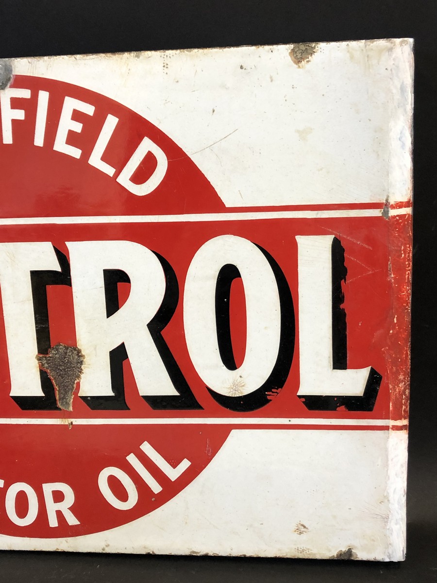 A good Wakefield Castrol Motor Oil rectangular double sided enamel sign with re-attached hanging - Image 6 of 6