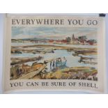 An original Shell advertising poster from the 'Everywhere You Go You Can Be Sure of Shell' series,