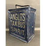 An Anglo's Taxibus Spirit two gallon petrol can by Grant of London, dated February 1911.