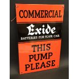 An Exide 'Commerical' This Pump Please rectangular tin sign, in superb condition, possibly new old