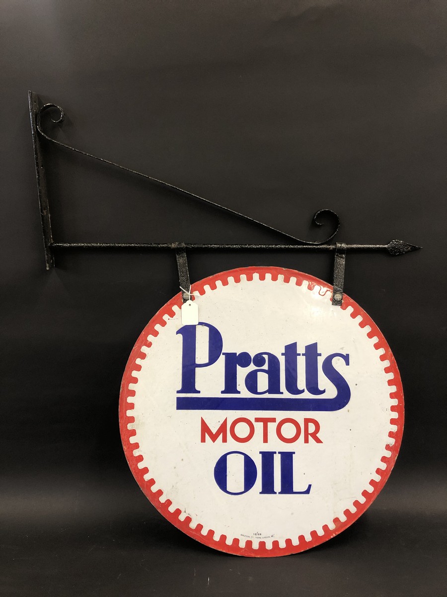 A Pratts Motor Oil circular double sided enamel sign in excellent condition, by Bruton of Palmers - Image 2 of 5