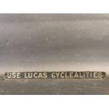 An early Lucas Cyclealities embossed shelf strip.