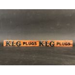 An early and rarely seen K.L.G. Plugs embossed shelf strip.