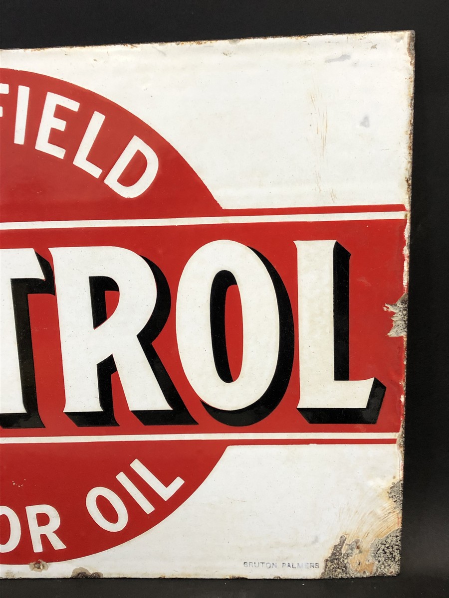 A good Wakefield Castrol Motor Oil rectangular double sided enamel sign with re-attached hanging - Image 3 of 6