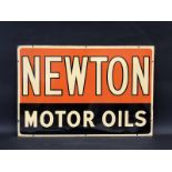 A Newton Motor Oils rectangular enamel sign in superb condition, possibly never hung outside, 30 x