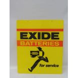 An Exide Batteries part pictorial perspex hanging sign, 16 x 19".