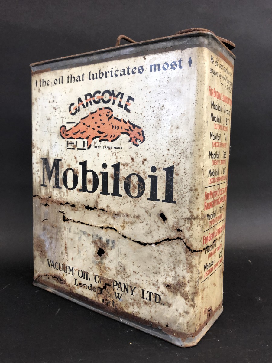 A Mobiloil 'BB' grade rectangular gallon can.