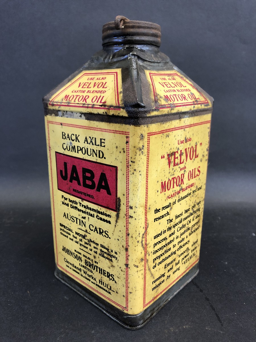 A rare JABA back axle compound for Austin Cars quart pyramid can, of bright colour. - Image 2 of 4