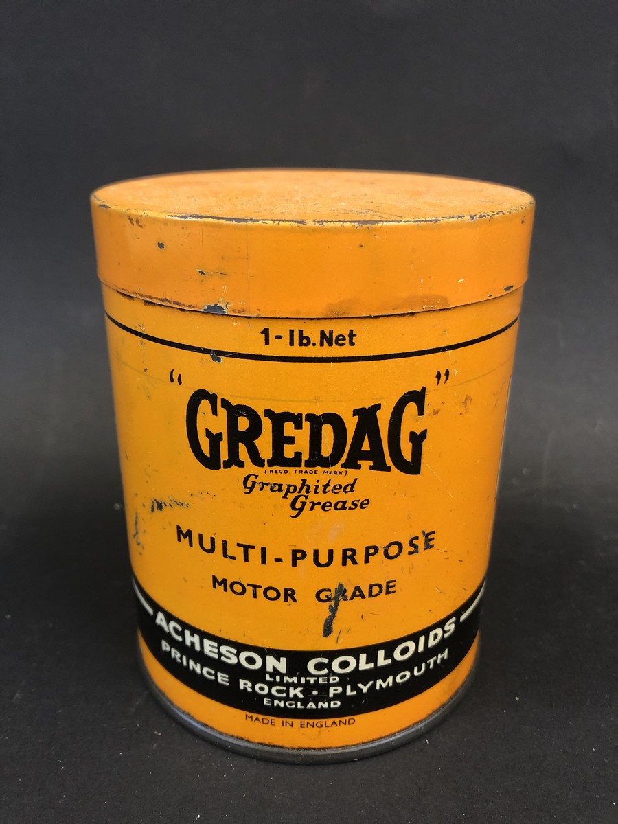 An unusual Gredag Multi-Purpose 1lb grease tin.