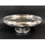 A Joseph Lucas silver plated pedestal bowl/table centrepiece, the base stamped and dated, 12 1/2"