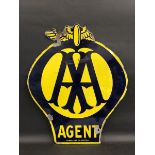 An AA Agent double sided enamel sign by Francis of Deptford, 21 1/4 x 25".