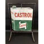 A Castrol die-cut double sided aluminium spinning sign set within a metal frame, 22 1/2" wide x 15