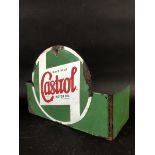 A Wakefield Castrol Motor Oil enamel oil bottle crate wrap-around sign, 12" wide x 6" deep x 8 1/