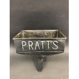 A Pratts rectangular funnel, with repairs, 10 1/2" wide x 6 3/4" deep x 11 3/4" high.