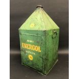 A Price's Energol Motor Oil S.A.E. 30 five gallon pyramid can.