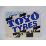 A Toyo Tyres rectangular tin advertising sign, 32 x 24".