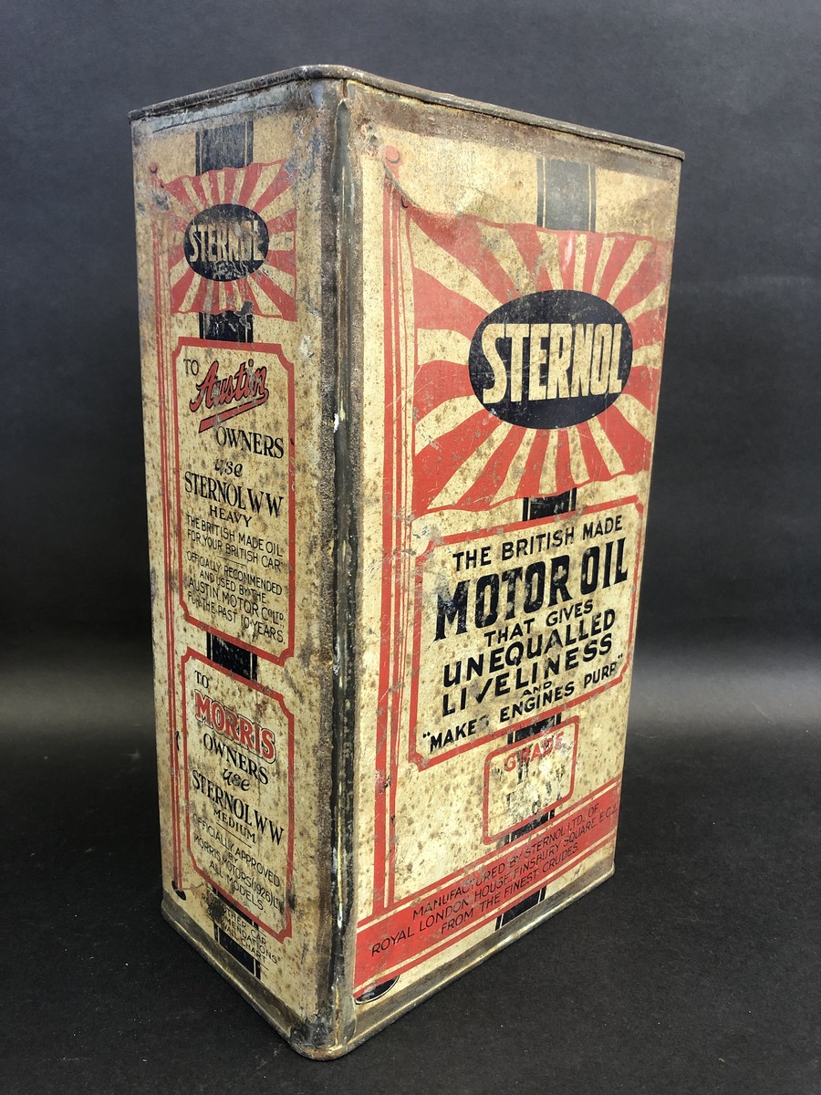 A rare Sternol Motor Oil gallon can - given free to buyers of 'New Austin Cars'. - Image 2 of 6