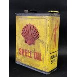 A Shell Lubricating Oil 'robotman' 'Double Shell' grade gallon can in good, bright condition.