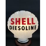 A Shell Diesoline galss petrol pump globe by Hailware, fully stamped underneath 'Property of Shell-