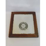 A rare Aero Benzole Mixture pictorial mirror of small size, in an oak frame, 11 x 12".