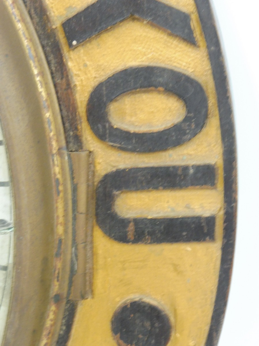 A rare Sternol Oils circular wooden advertising wall clock, with original painted dial depicting - Image 6 of 8