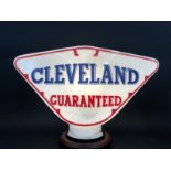 A Cleveland Guaranteed glass petrol pump globe, in generally very good condition, slight fading to