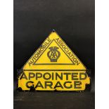 An AA Appointed Garage enamel sign by Franco, 13 x 10 3/4".