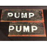 A pair of original Shell 'Pump' lightbox glass panels, one missing a section, the complete one 19