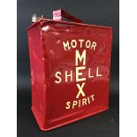 A Shell Mex Motor Spirit two gallon petrol can, stamped S.M.C.O. London and dated August 1931,