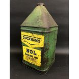 A Duckham's NOL Engine Oil 'Thirty' five gallon pyramid can.