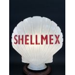 A Shellmex glass petrol pump globe by Hailware, fully stamped underneath 'Property of Shell-mex &