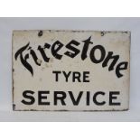 An early and scarce Firestone Tyres double sided rectangular enamel sign, 20 x 13 1/2".