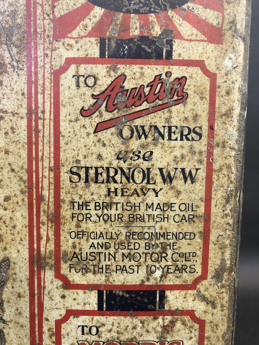 A rare Sternol Motor Oil gallon can - given free to buyers of 'New Austin Cars'. - Image 3 of 6