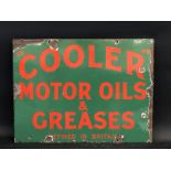 A rare Cooler Motor Oils and greases enamel advertising sign, 24 x 18".