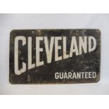 A Cleveland Guaranteed double sided enamel sign, 30 x 18".