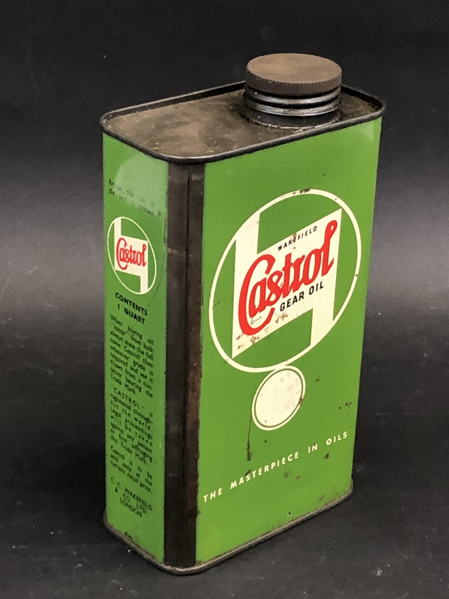 A Wakefield Castrol Gear Oil rectangular quart can, early version of this type of can in a lighter - Image 2 of 4
