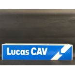 A Lucas/CAV rectangular illuminated lightbox, 38 1/2" wide x 8 1/2" high x 5" deep.