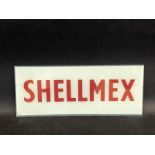 A Shellmex glass petrol pump brand insert, 12 1/4 x 5".