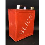 A Glico two gallon petrol can by Valor, dated August 1930, restored, with correct cap.