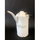 A Continental white enamel Petroleum 2 litre fuel kettle.