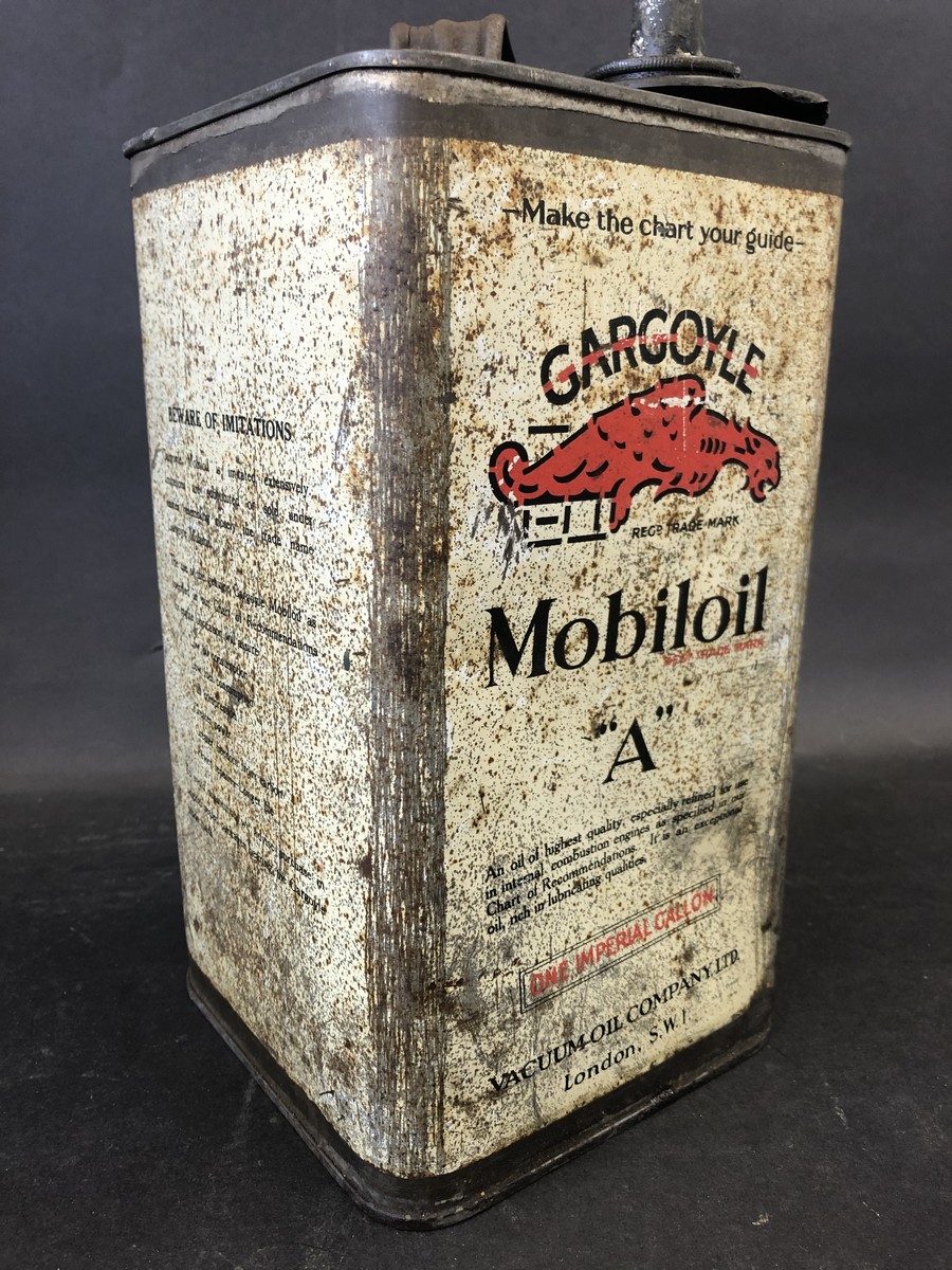 A Gargoyle Mobiloil 'A' grade square gallon can with spout. - Image 2 of 4