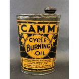 A 'Camm' Cycle Burning Oil oval can, in good condition.