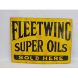 A Fleetwing Super Oils rectangular enamel sign with older amateur retouching, by Wildman &