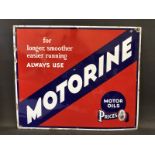 A Price's 'Motorine' Motor Oils rectangular enamel sign by Bruton of Palmers Green, in excellent