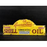 A Double Shell Lubricating Oil enamel pediment sign, 25 x 9 1/2".